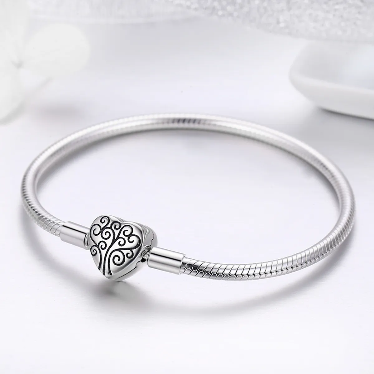 Silver Family Tree Chain Bracelet - PANDORA Style - SCB066