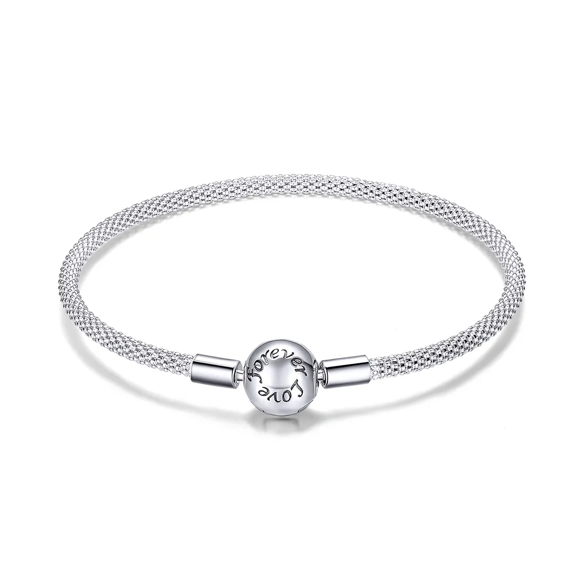 Silver Forever Love Mesh Bracelet - PANDORA Style - SCB105