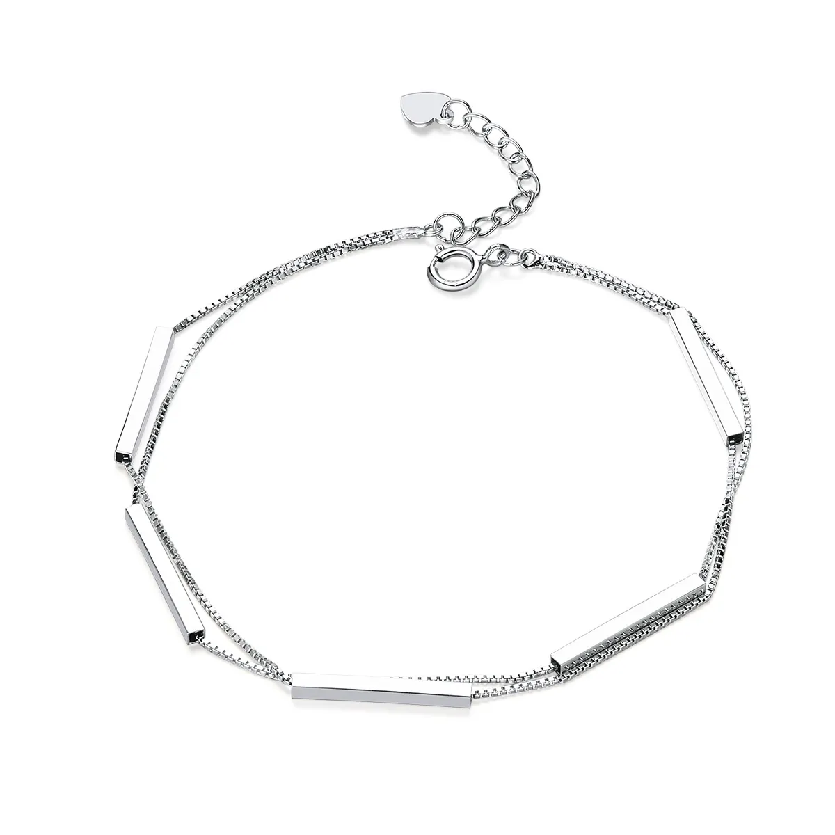 Silver Geometry Chain Slider Bracelet - PANDORA Style - SCB170