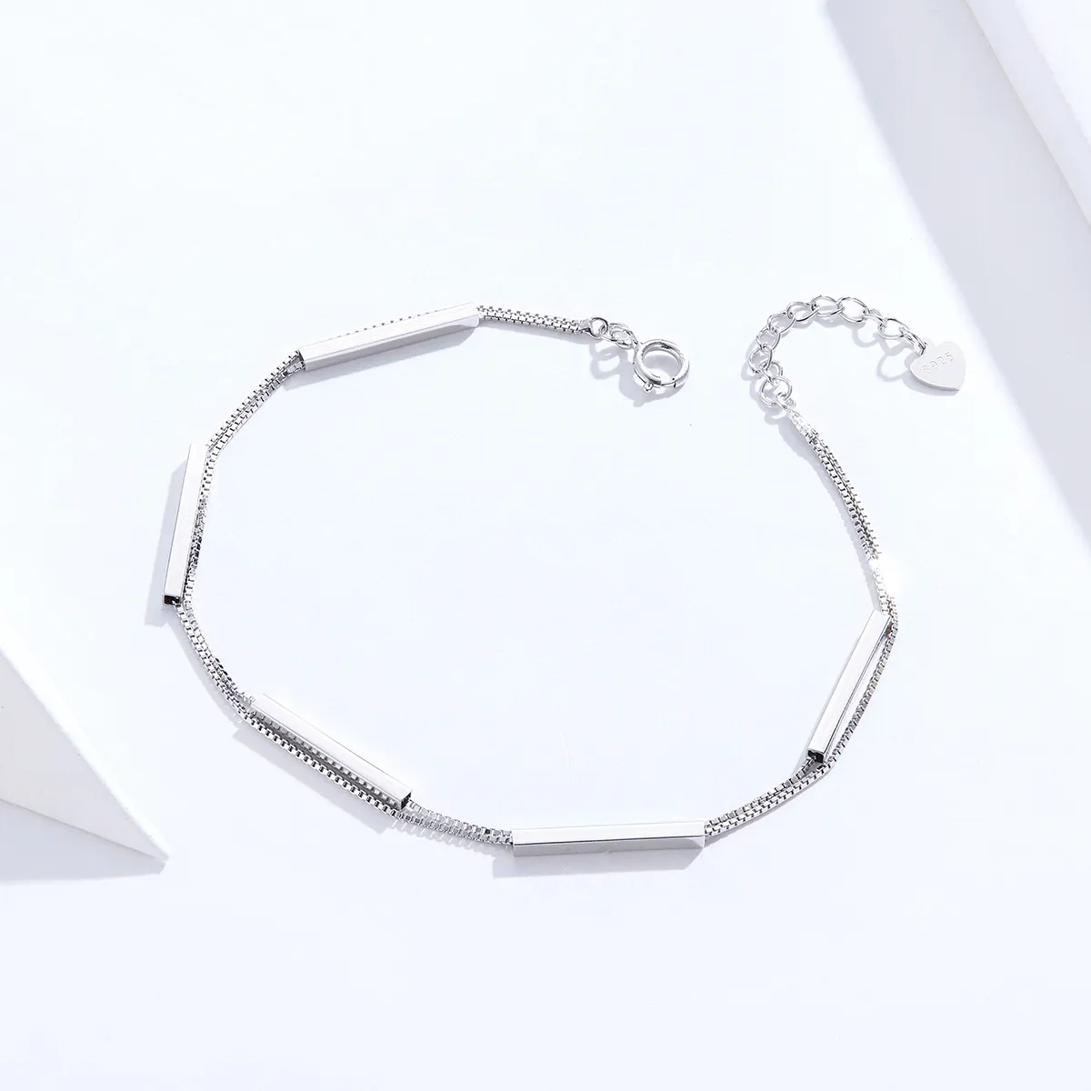 Silver Geometry Chain Slider Bracelet - PANDORA Style - SCB170