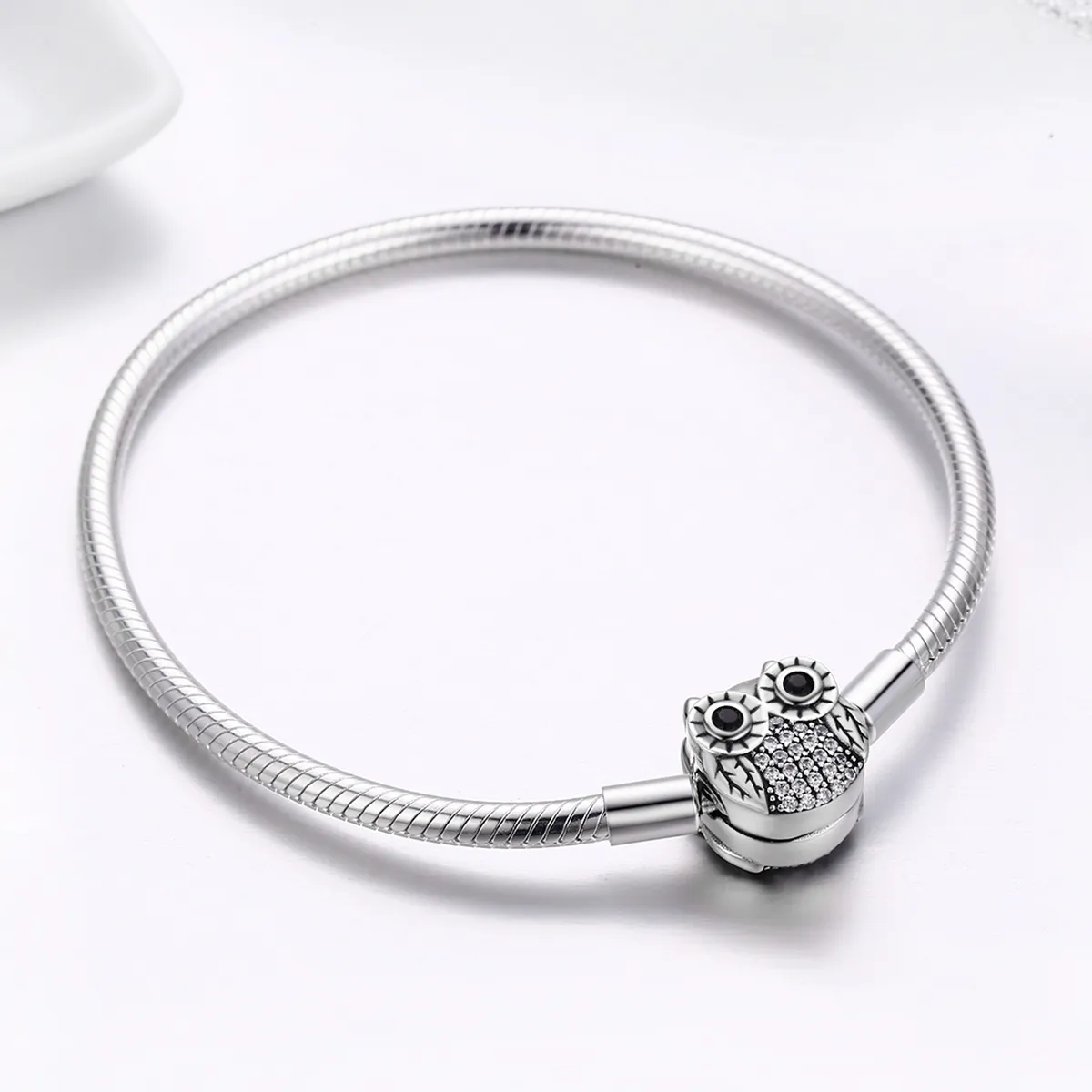 Silver Graduation Cute Owl Chain Bracelet - PANDORA Style - SCB067