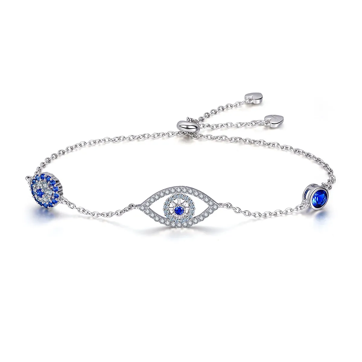 Silver Guardian Eye Chain Slider Bracelet - PANDORA Style - SCB089