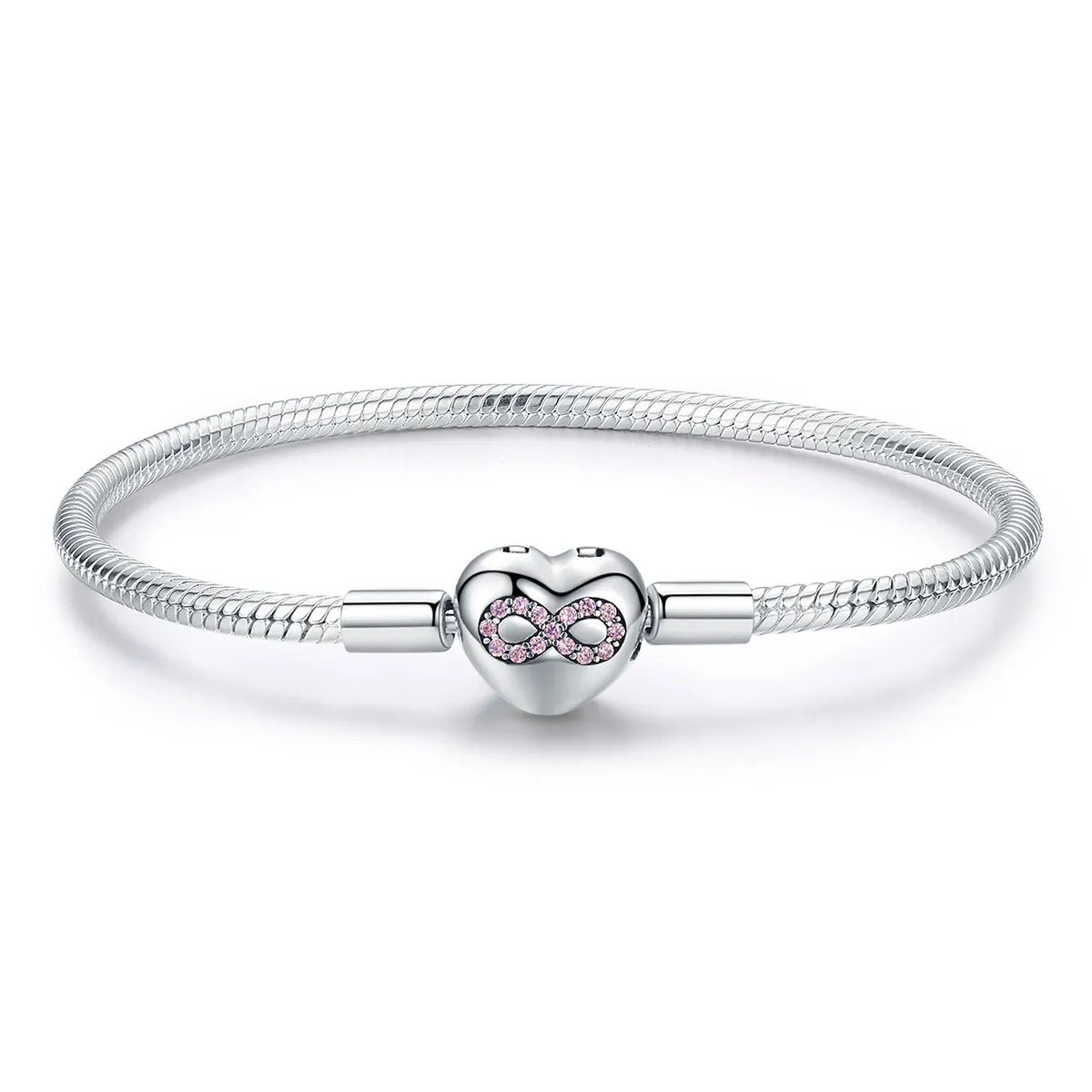 Silver Heart of Eternity Slider Bracelet - PANDORA Style - SCB142