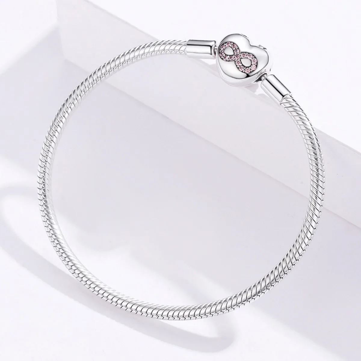 Silver Heart of Eternity Slider Bracelet - PANDORA Style - SCB142