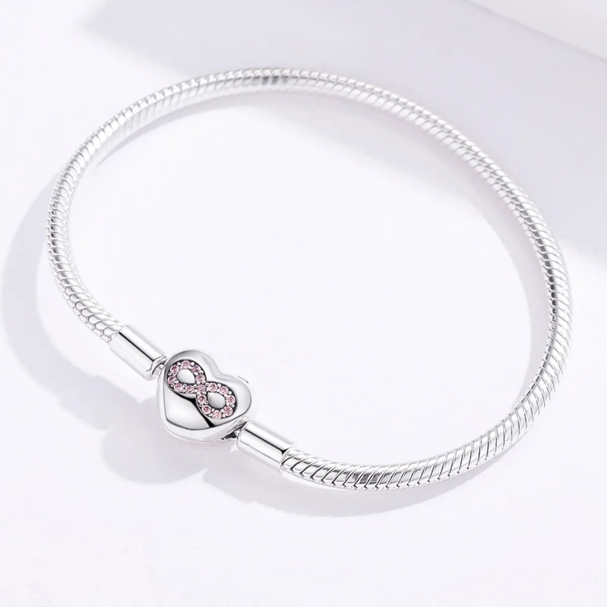 Silver Heart of Eternity Slider Bracelet - PANDORA Style - SCB142