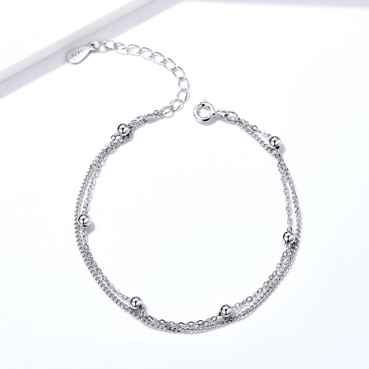 Silver Little Beads Chain Slider Bracelet - PANDORA Style - SCB131