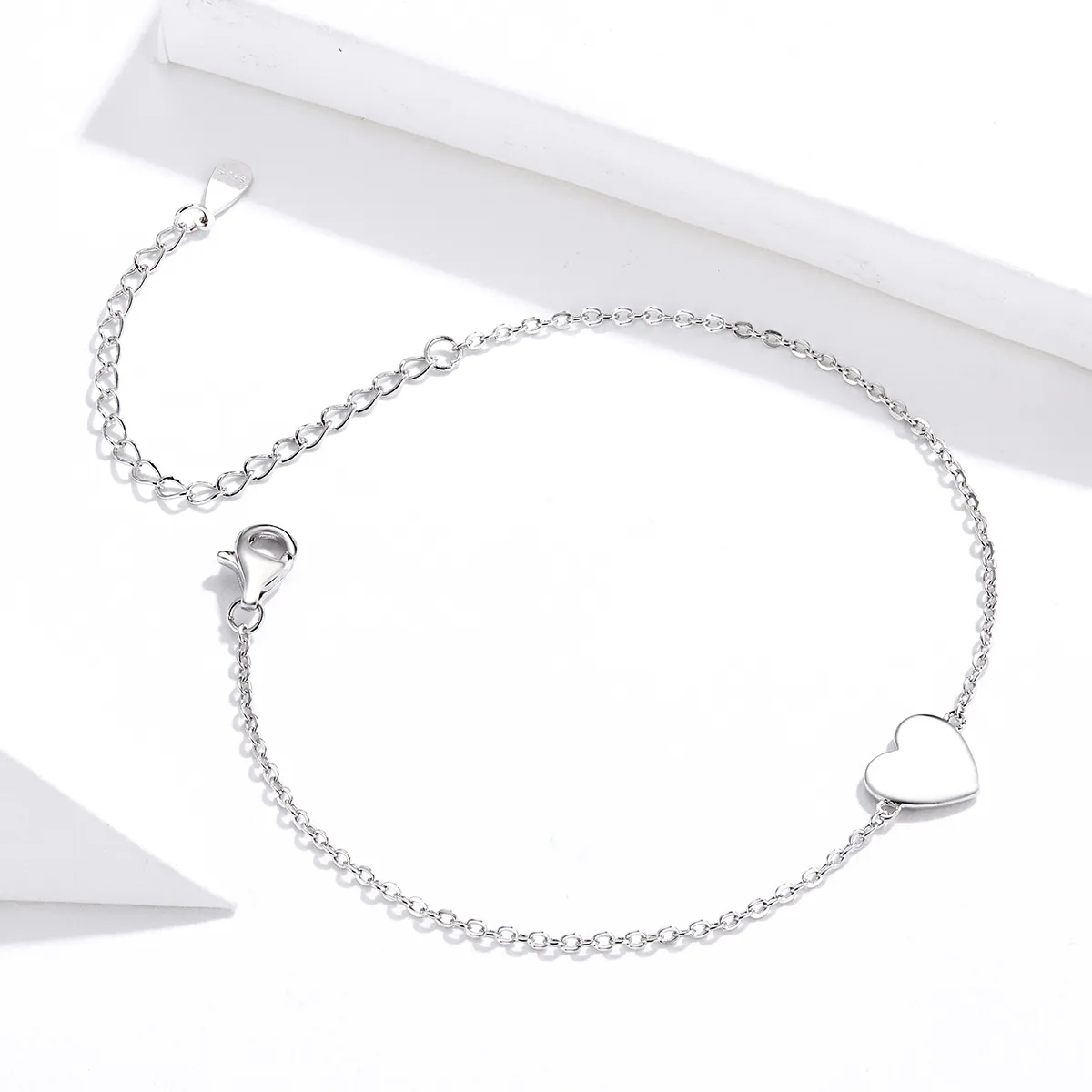 Silver Loved Heart Chain Slider Bracelet - PANDORA Style - SCB161