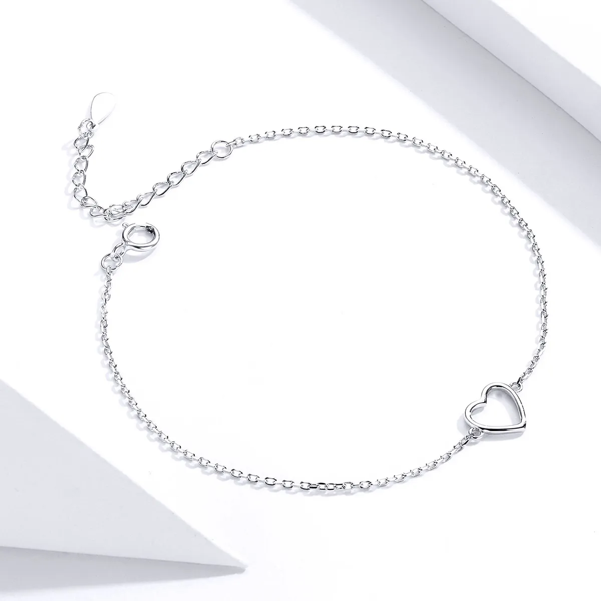 Silver Shape of Love Chain Slider Bracelet - PANDORA Style - SCB159