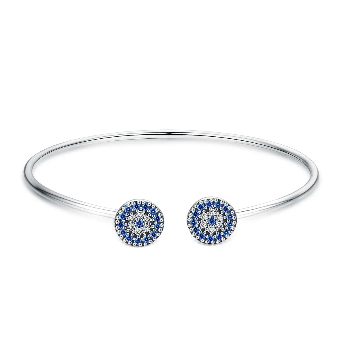 Silver Shining Stars Open Bangle - PANDORA Style - SCB058