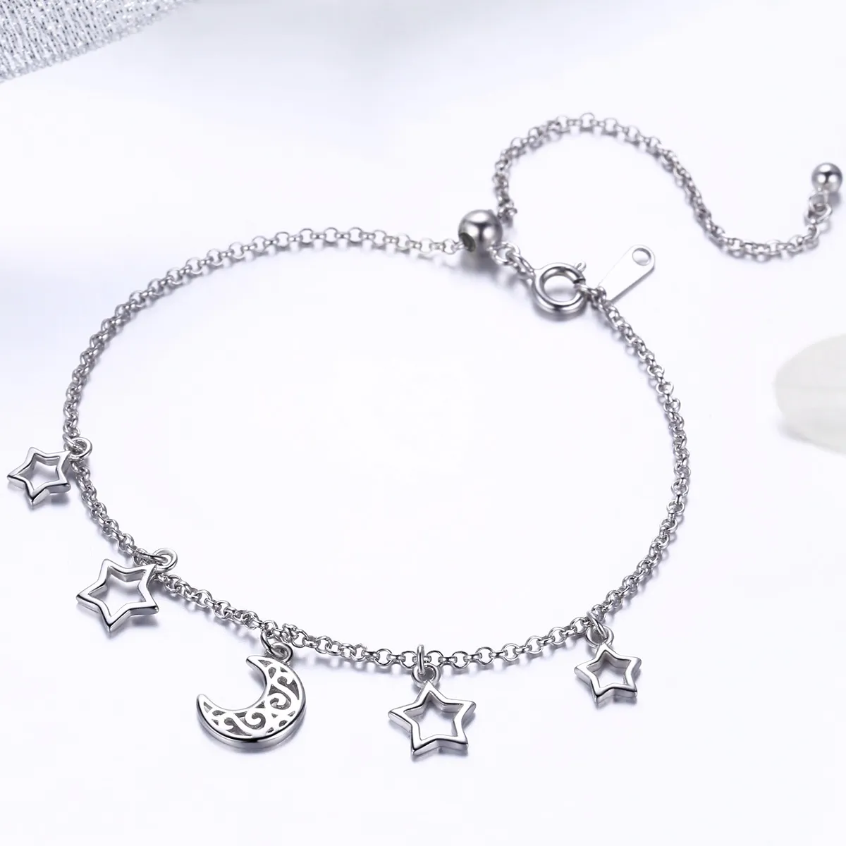 Silver Starry Sky Chain Slider Bracelet - PANDORA Style - SCB107