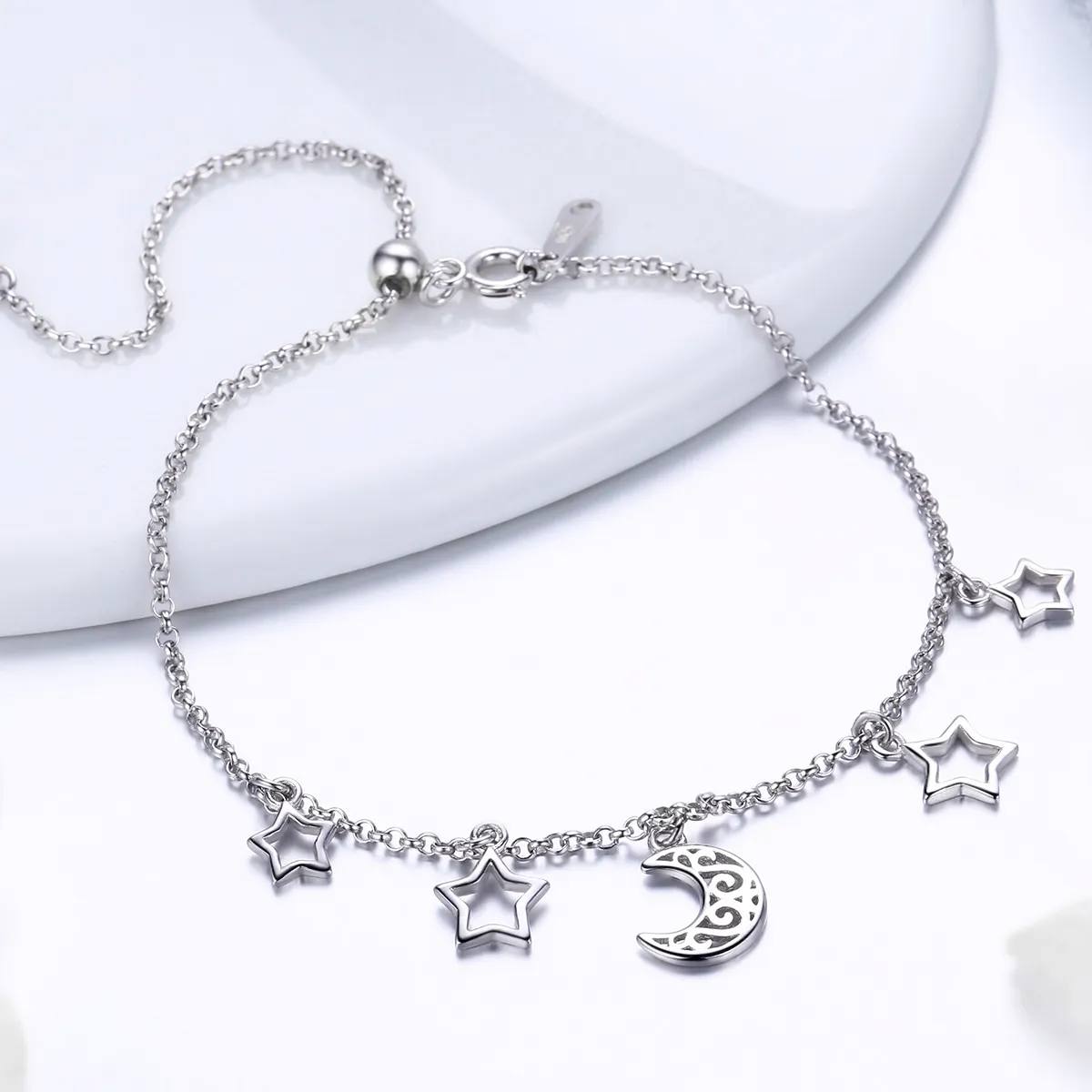 Silver Starry Sky Chain Slider Bracelet - PANDORA Style - SCB107