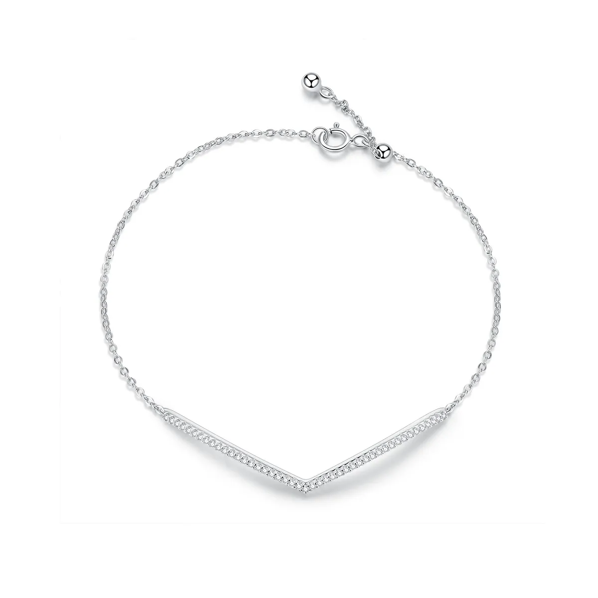 Silver Triumphant Return Chain Slider Bracelet - PANDORA Style - SCB137