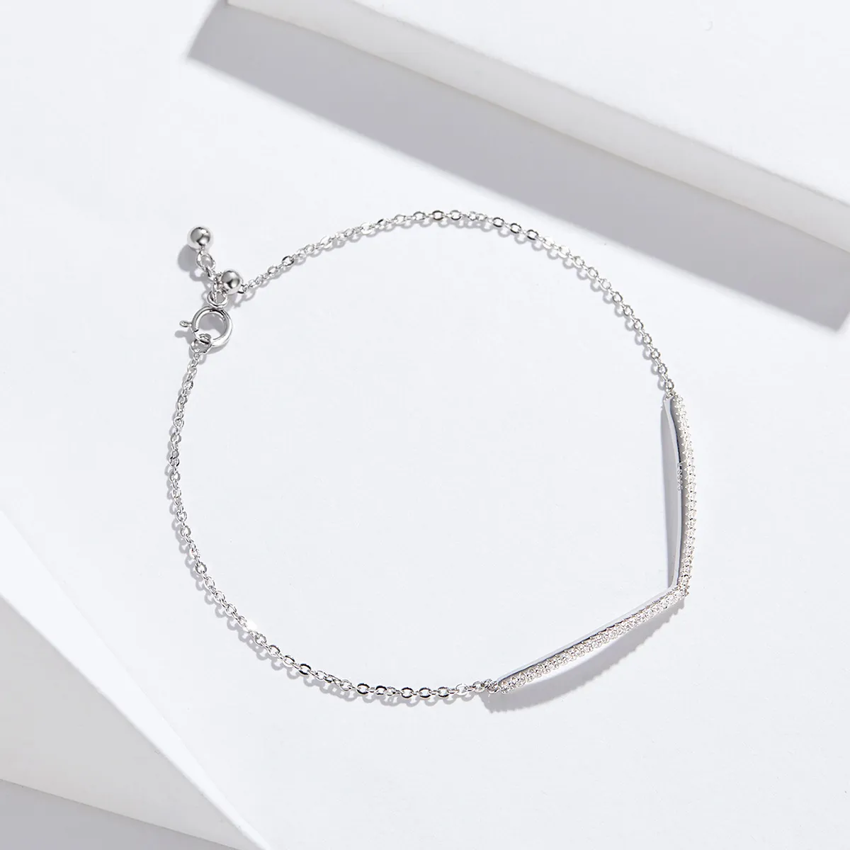 Silver Triumphant Return Chain Slider Bracelet - PANDORA Style - SCB137