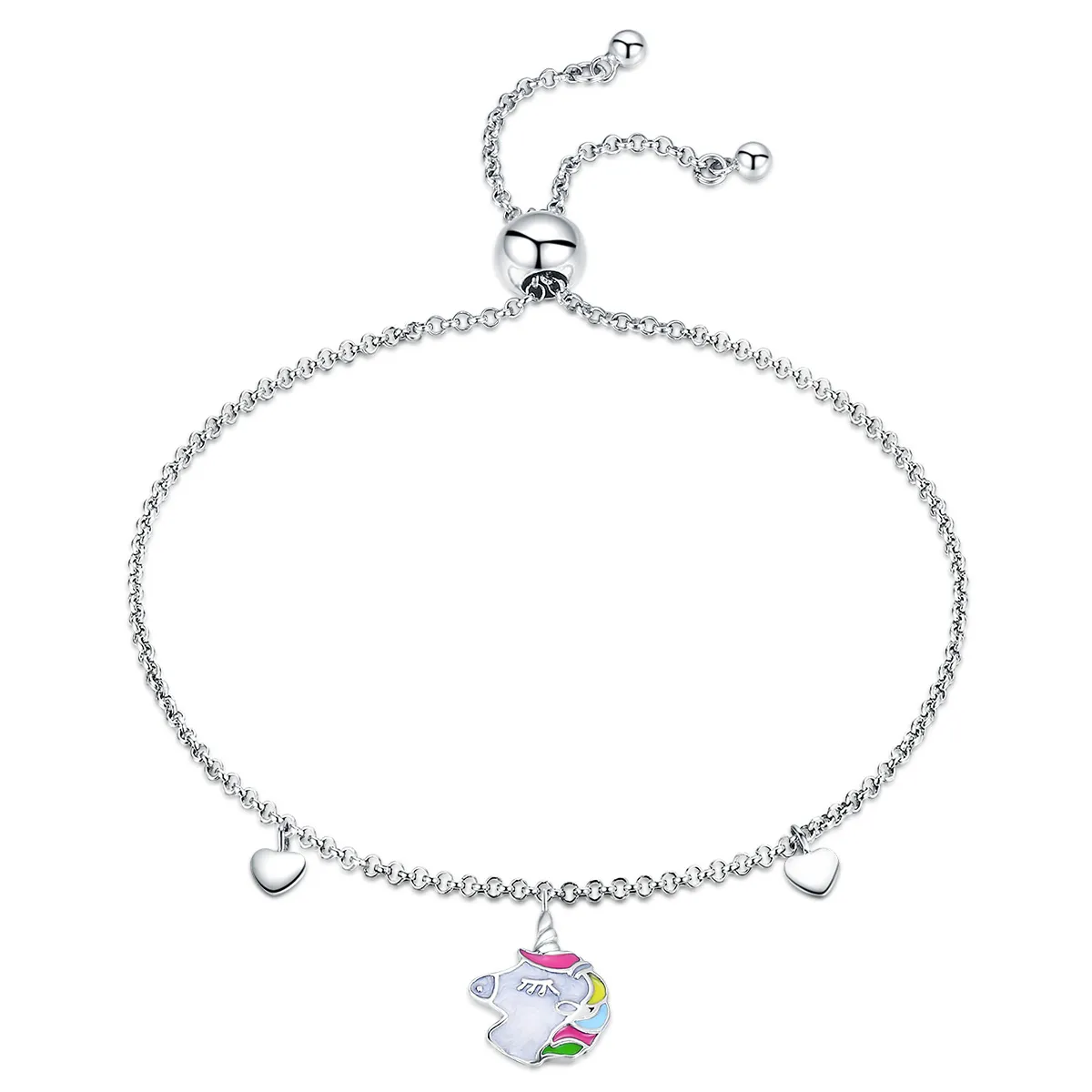 Silver Unicorn Memory Chain Slider Bracelet - PANDORA Style - SCB106