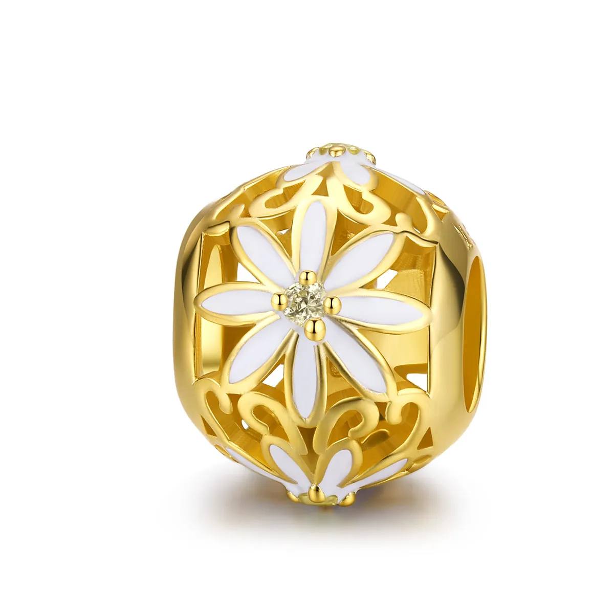 Gold-Plated Daisy Charm - PANDORA Style - SCC1216