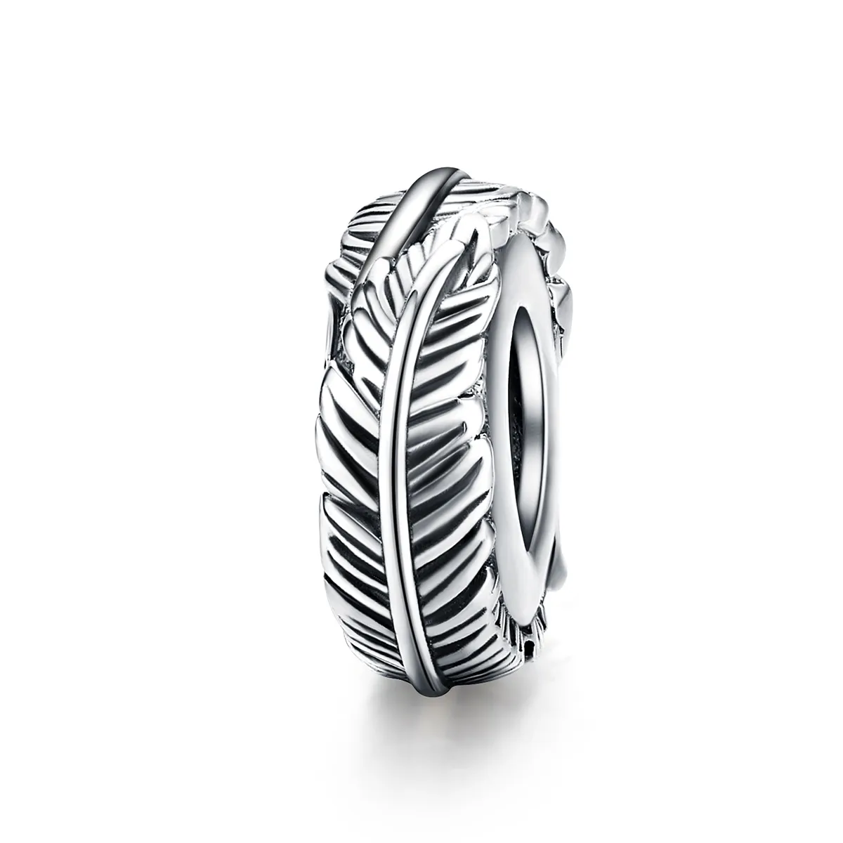 Pandora Compatible Silver Feather Spacer - SCC1236