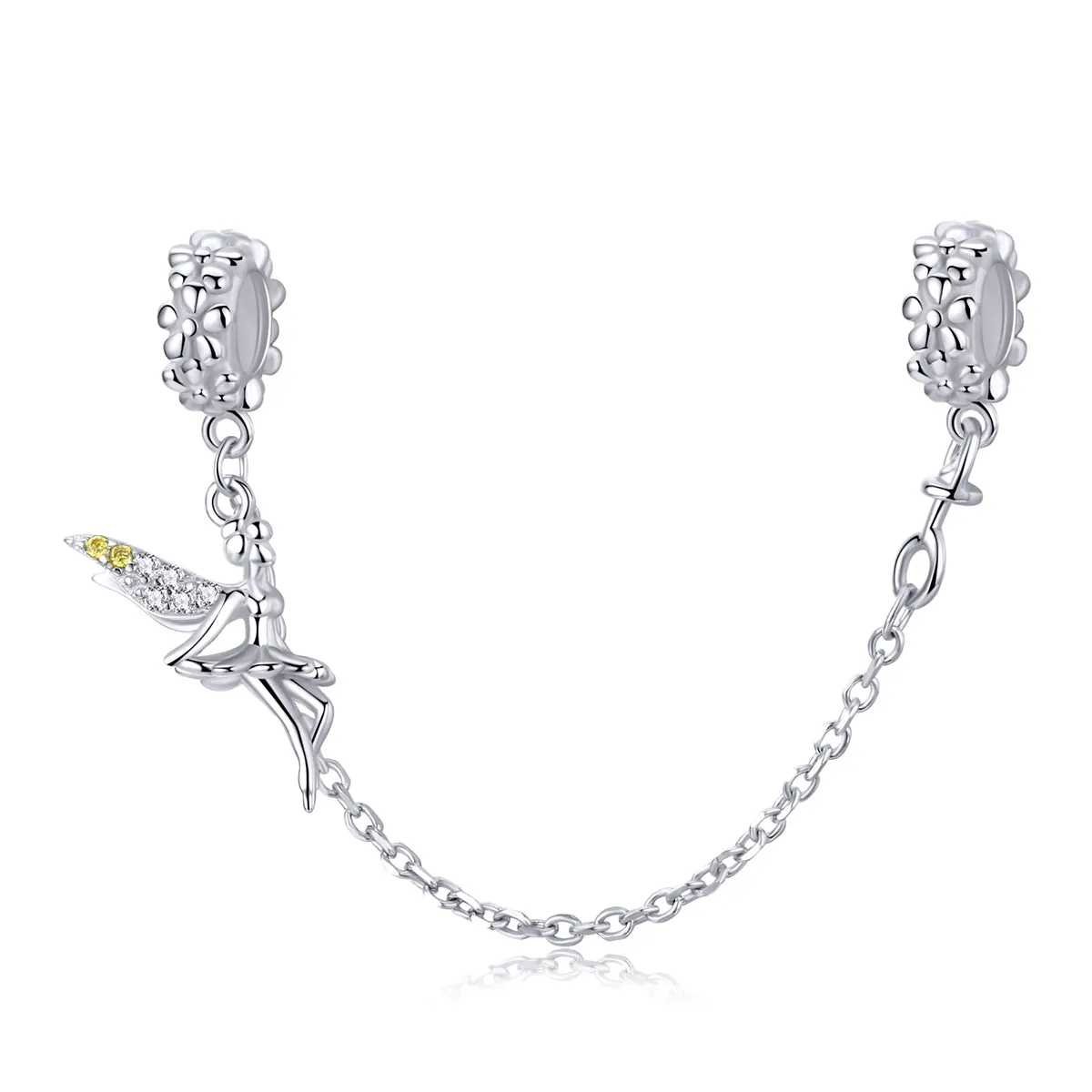 Pandora Compatible Silver Flower Elf Safety Chain - SCC1278