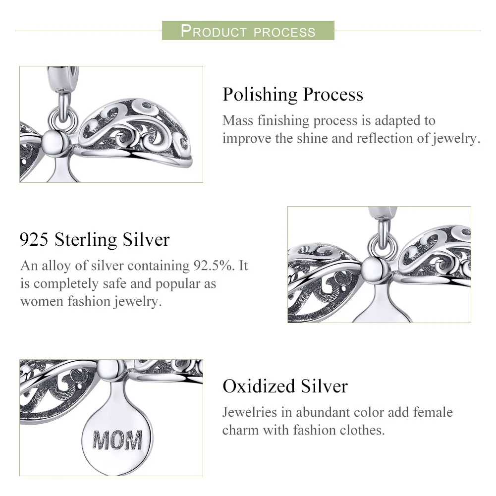 Pandora Compatible Silver Gartitude For Mom Dangle - SCC1008