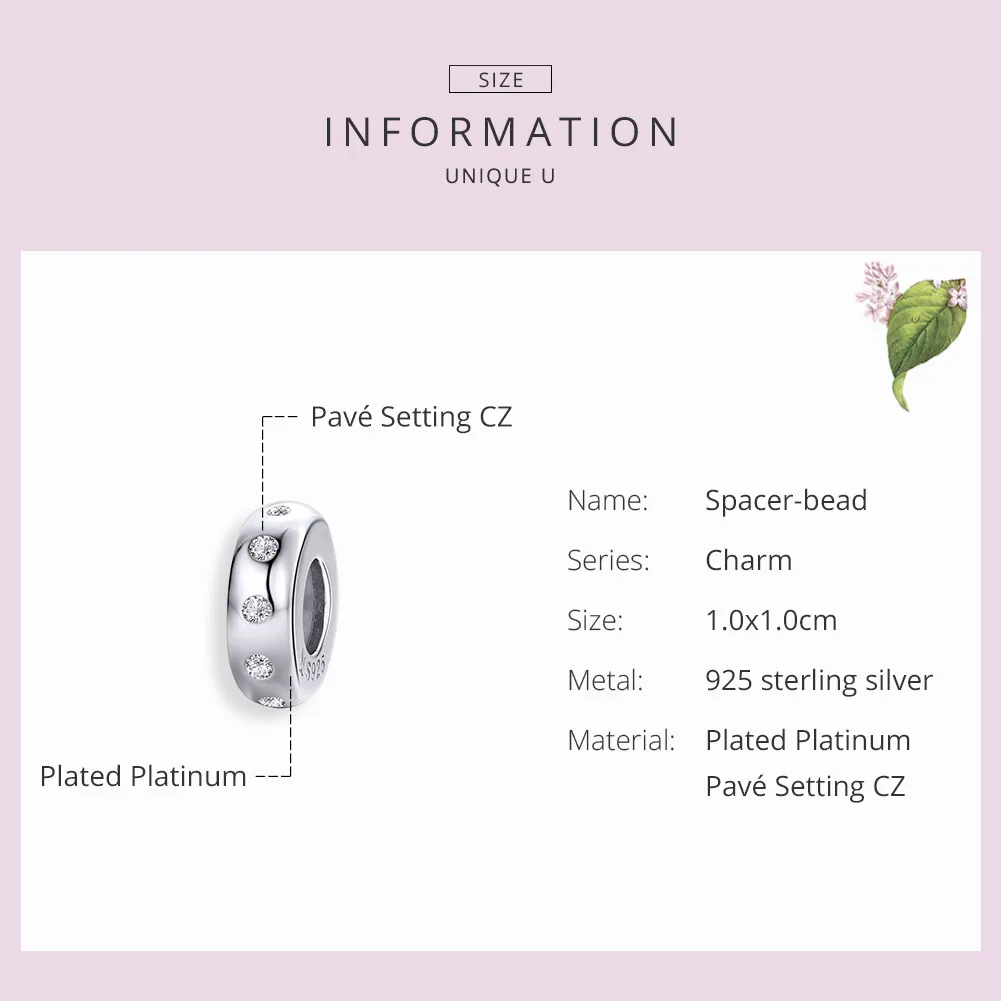 Pandora Compatible Silver Glittering Spacer - SCC1171