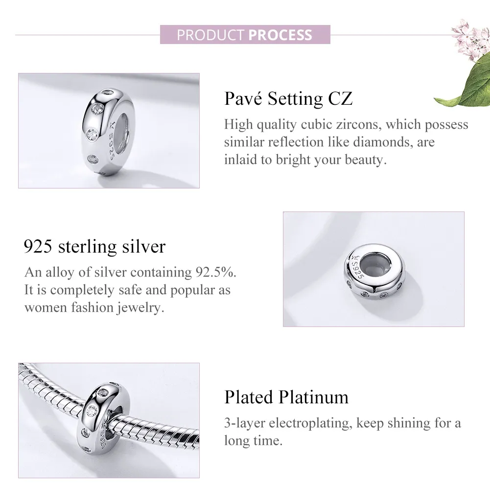 Pandora Compatible Silver Glittering Spacer - SCC1171