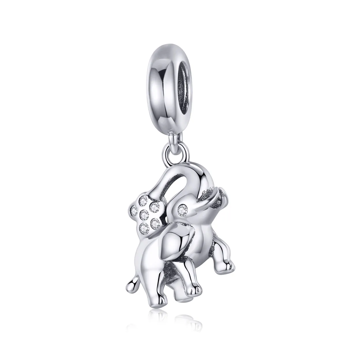 Pandora Compatible Silver Happy Elephant Dangle - SCC1059