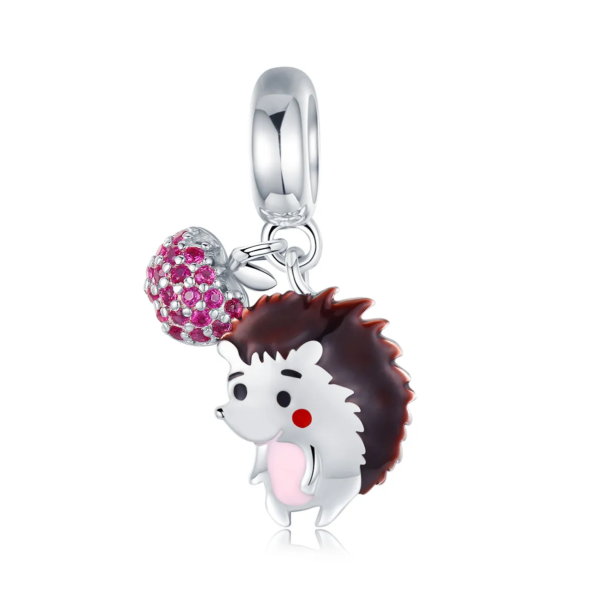 Pandora Compatible Silver Hedgehog & Fruit Dangle - SCC1061