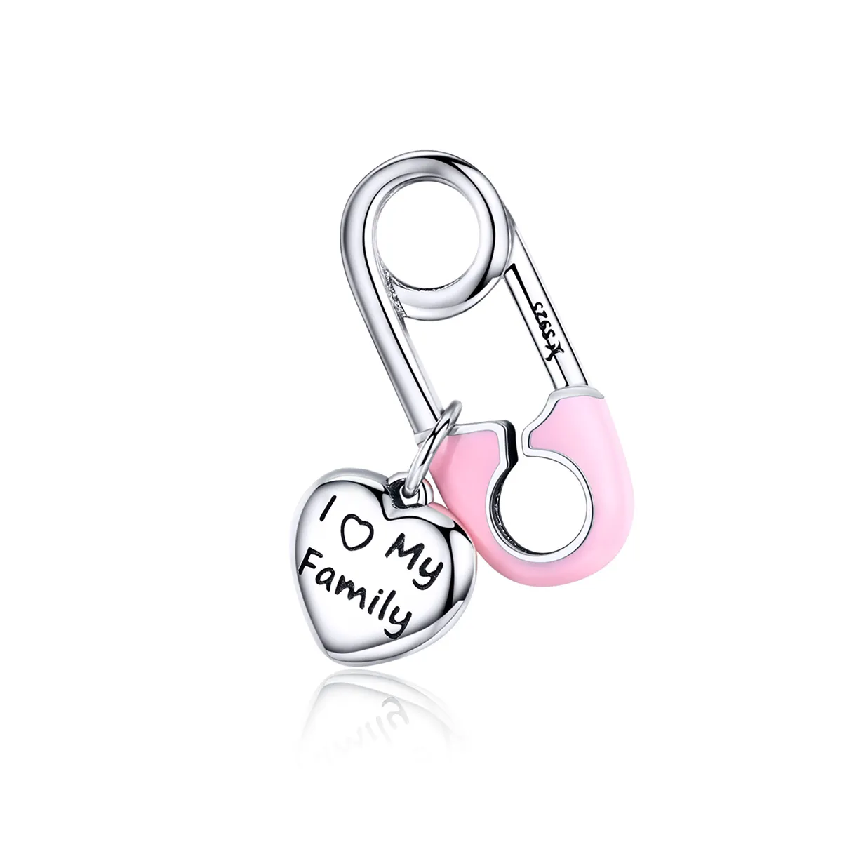 Pandora Compatible Silver I Love My Family Dangle - SCC1145