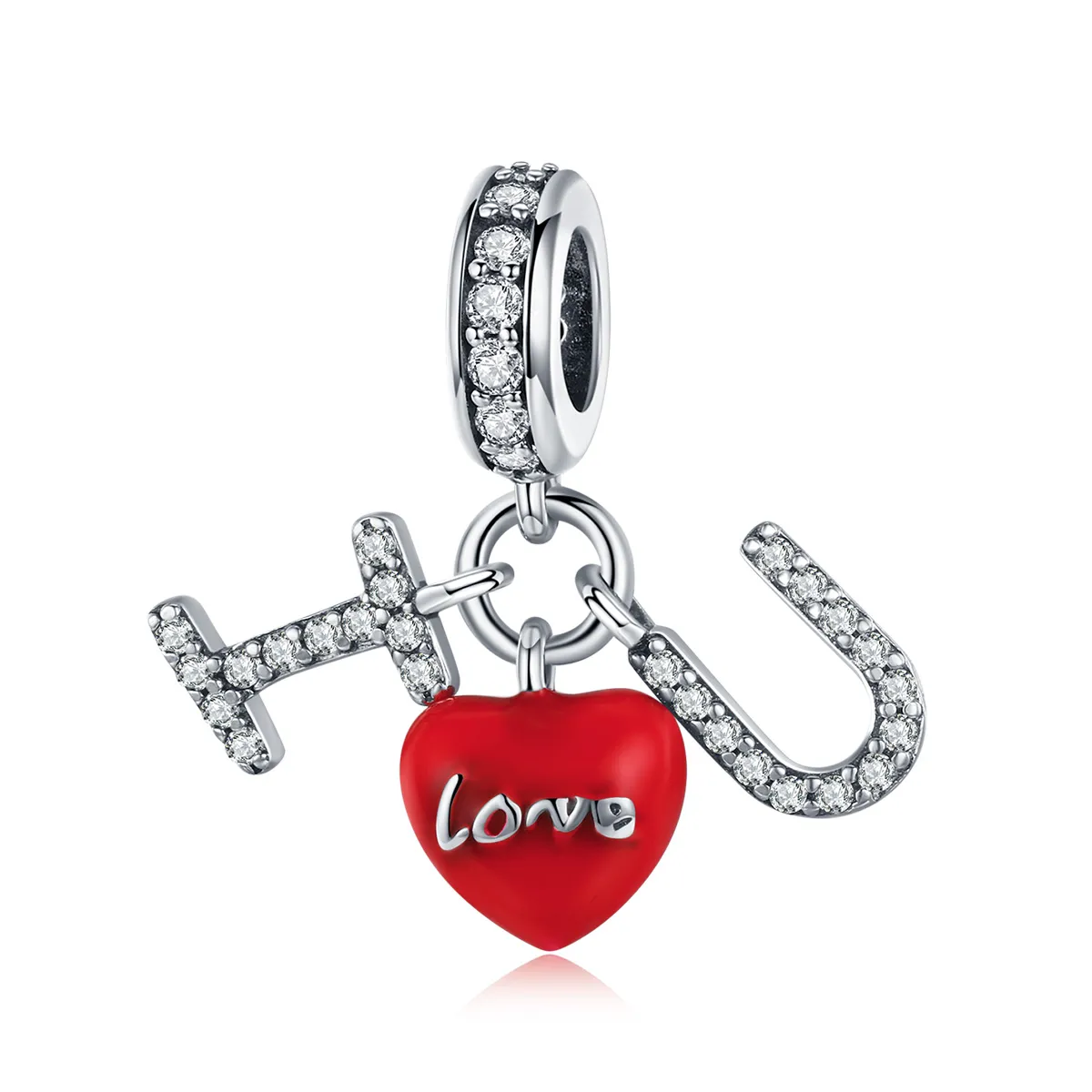 Pandora Compatible Silver I Love You Dangle - SCC1055