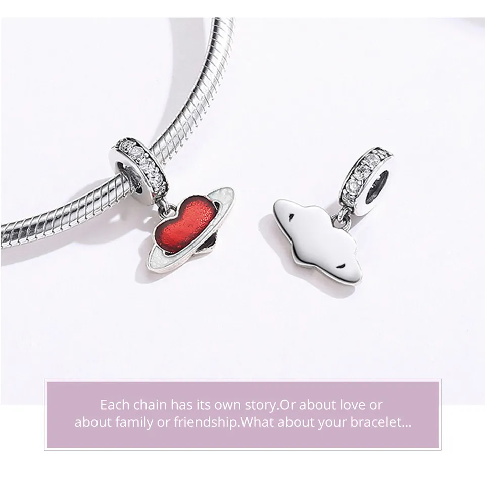 Pandora Compatible Silver Love Planet Dangle - SCC1165