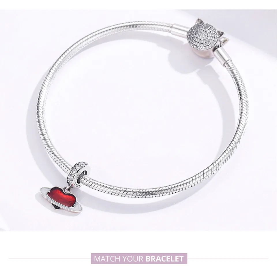 Pandora Compatible Silver Love Planet Dangle - SCC1165