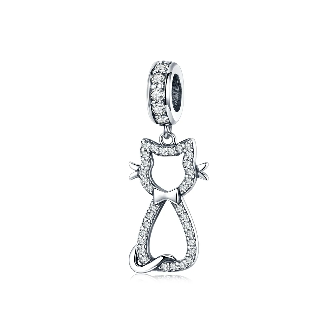 Pandora Compatible Silver Lovely Cat Dangle - SCC1162