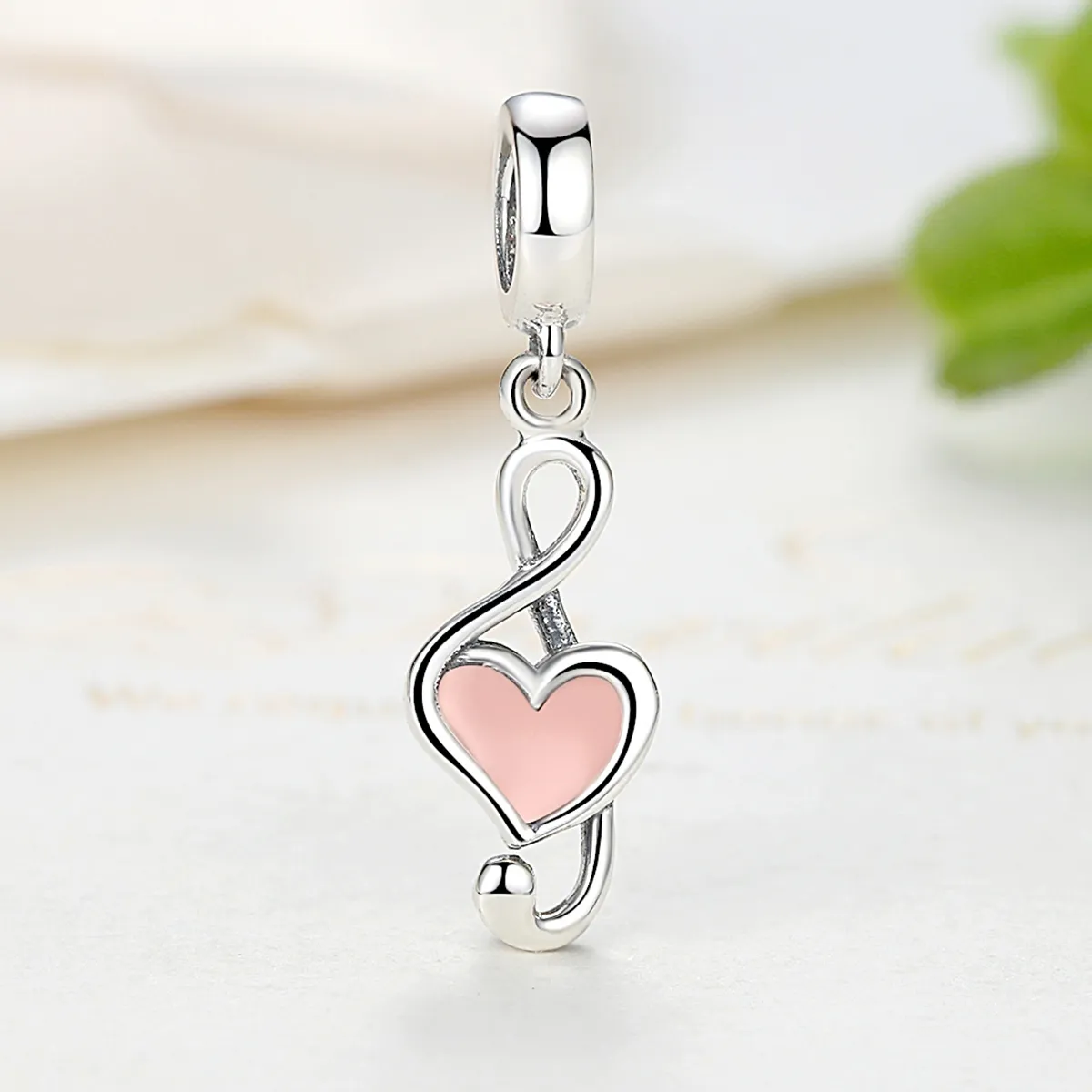 Pandora Compatible Silver Musical Notes Dangle - SCC110