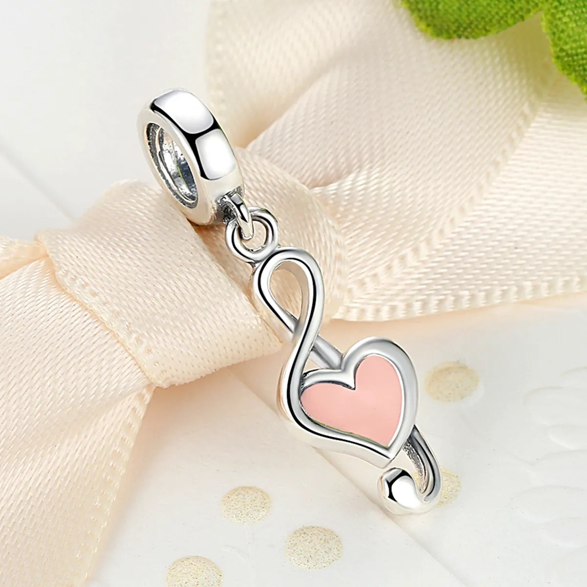 Pandora Compatible Silver Musical Notes Dangle - SCC110