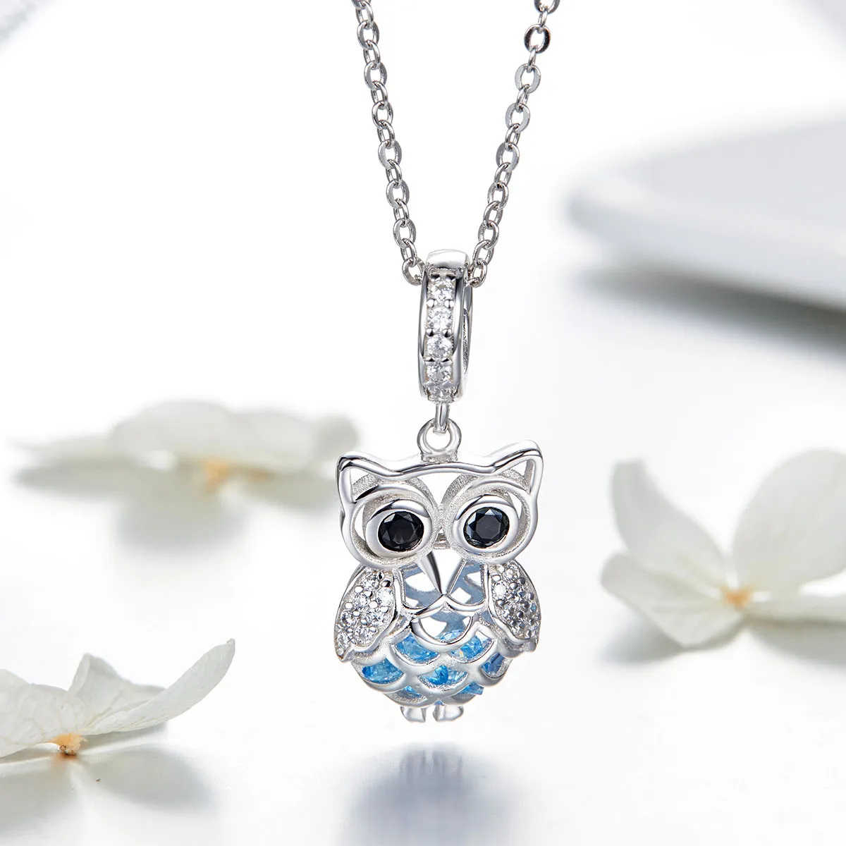 Pandora Compatible Silver Perpetual Owl Dangle - SCC1124