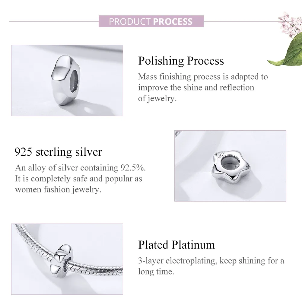 Pandora Compatible Silver Plum Blossom Spacer - SCC1168