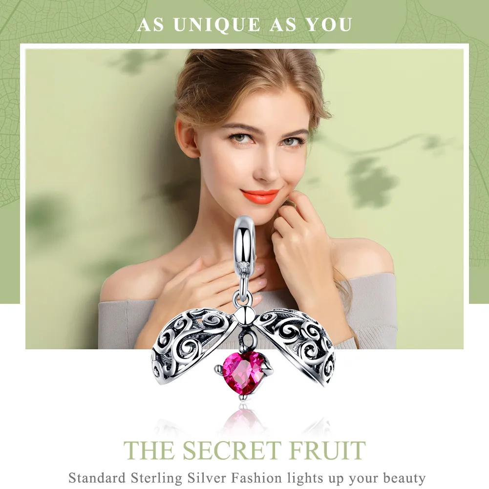 Pandora Compatible Silver Secret Fruit Dangle - SCC1114