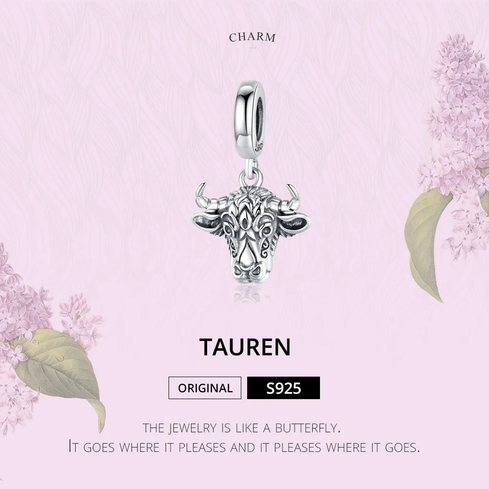 Pandora Compatible Silver Tauren Dangle Charm - SCC1316