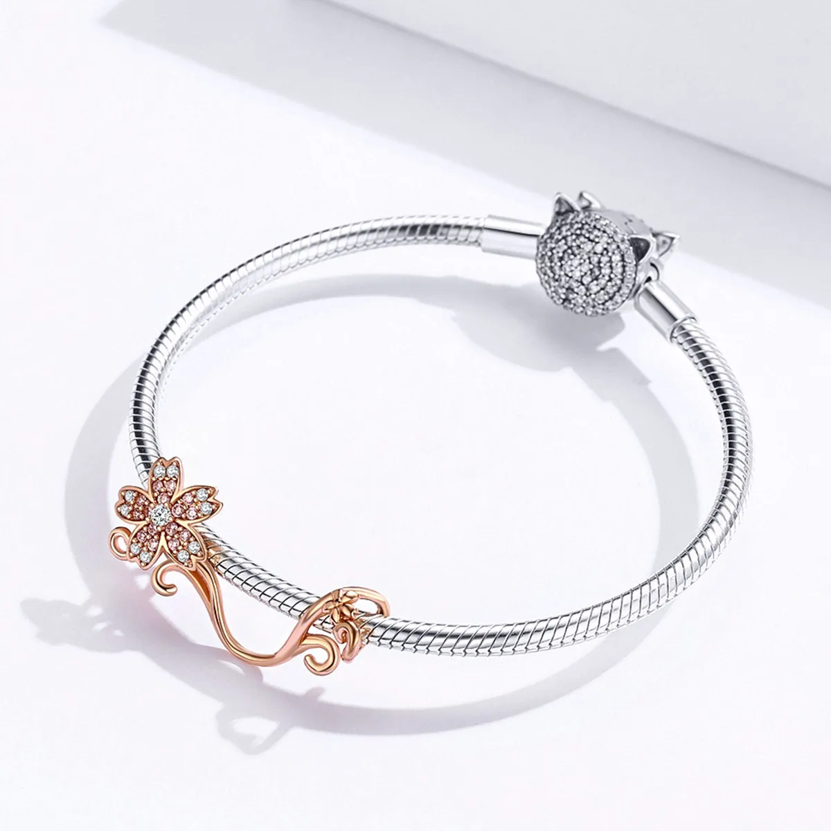 Rose Gold Cherry Blossoms Charm - PANDORA Style - SCC1033-C