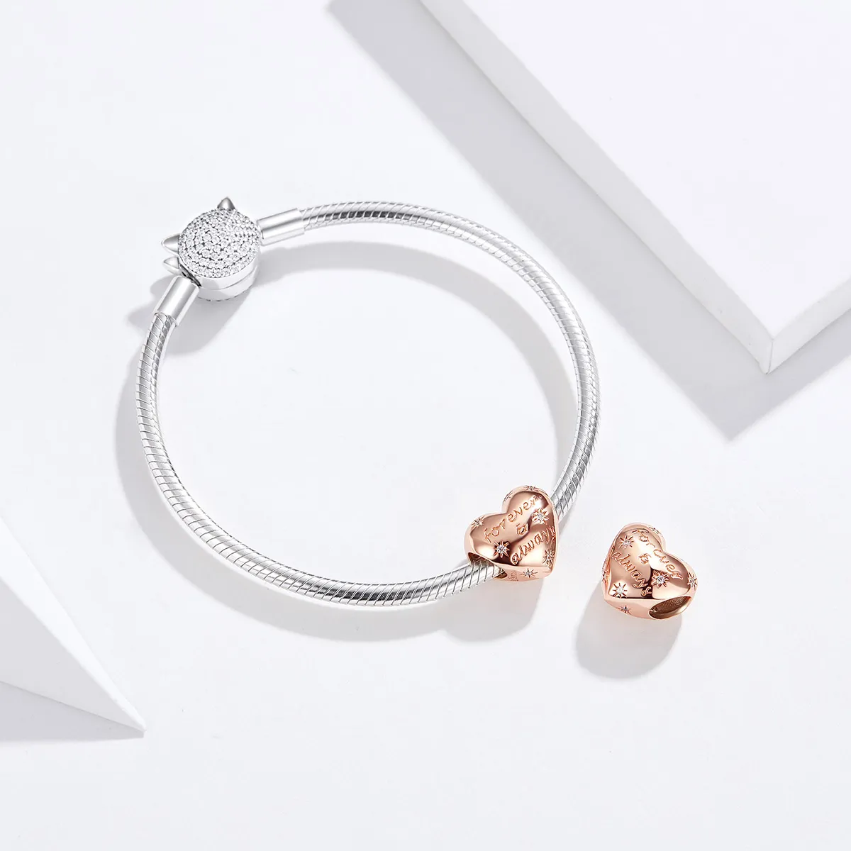 Rose Gold Forever & Always Charm - PANDORA Style - SCC1223