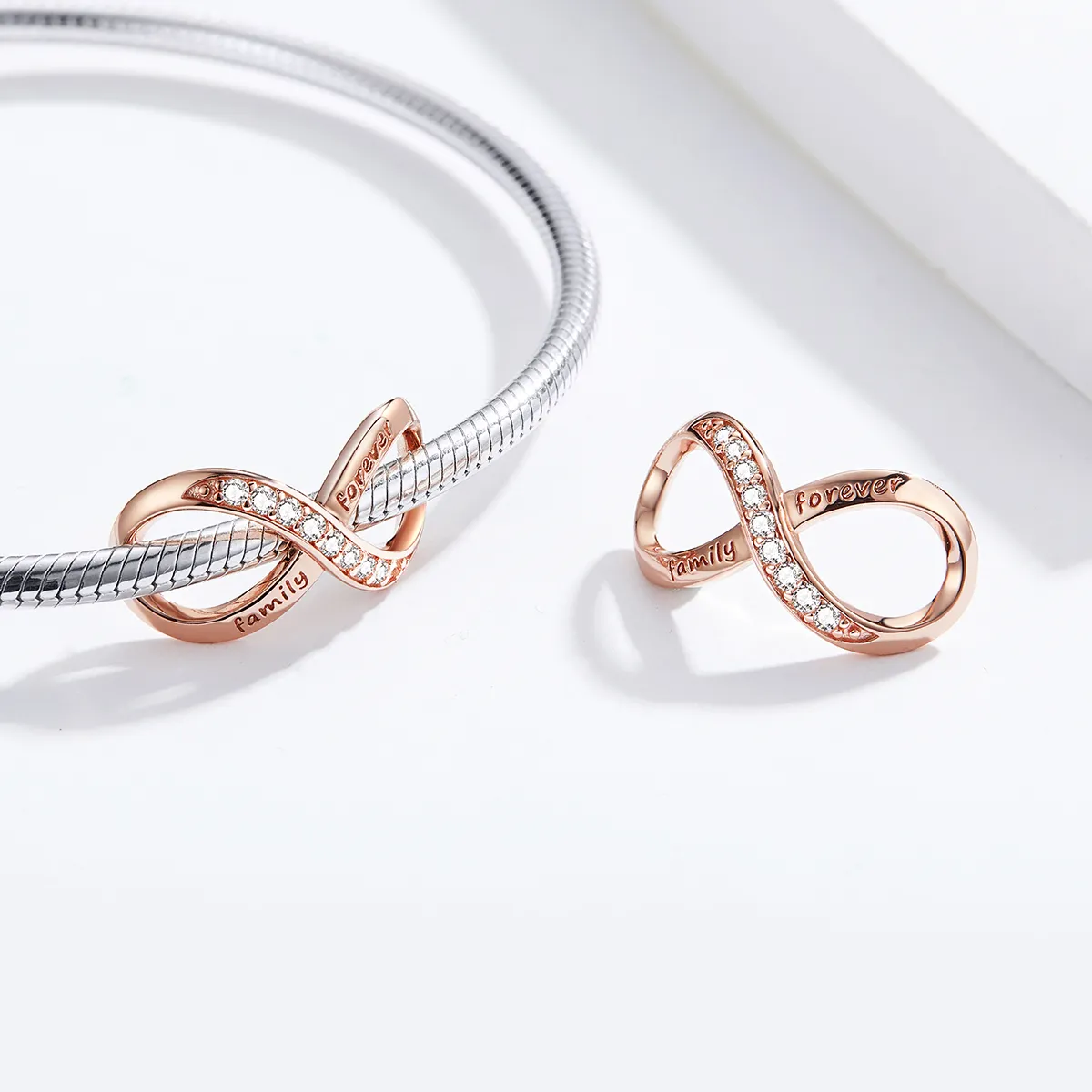 Rose Gold Infinity Charm - PANDORA Style - SCC1146-C