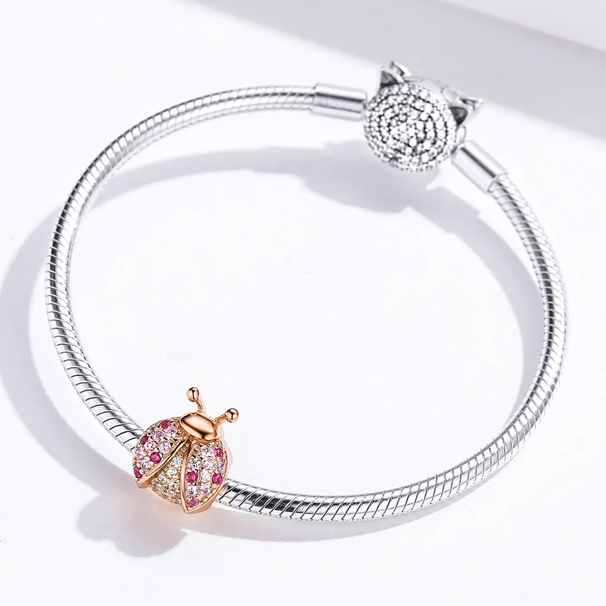 Rose Gold Ladybug Charm - PANDORA Style - SCC1120-C