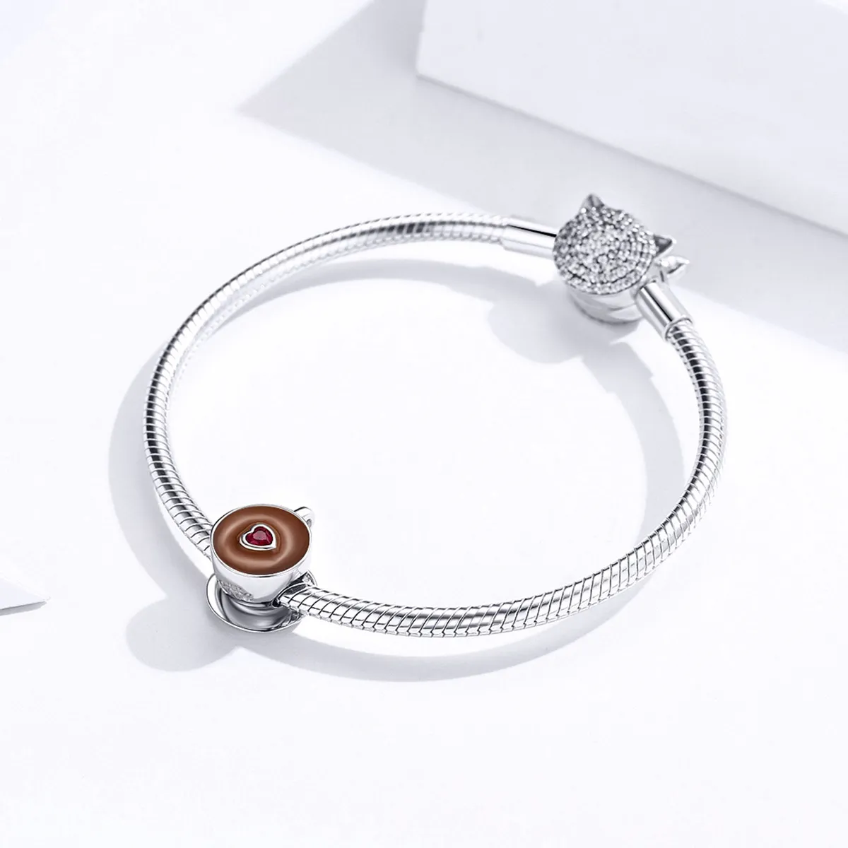 Silver Afternoon Coffee Charm - PANDORA Style - SCC1286