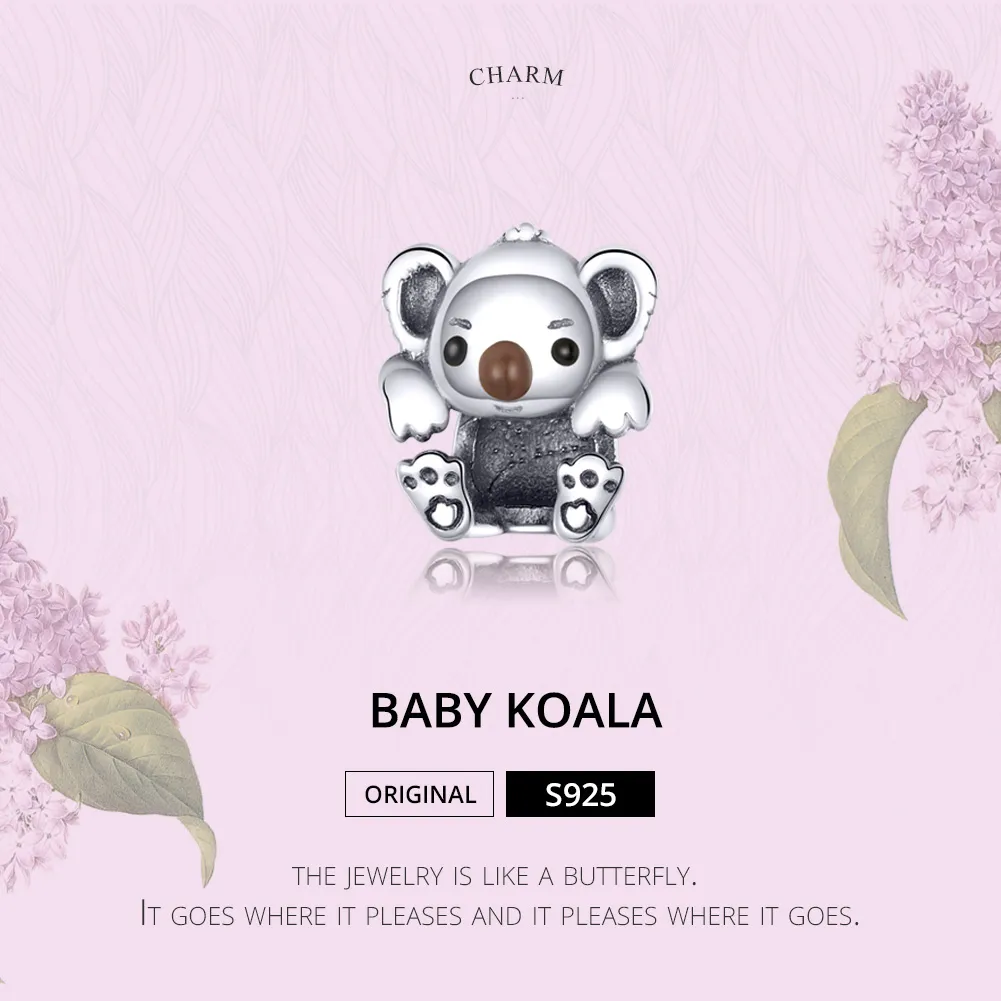 Silver Baby Koala Charm - PANDORA Style - SCC1304