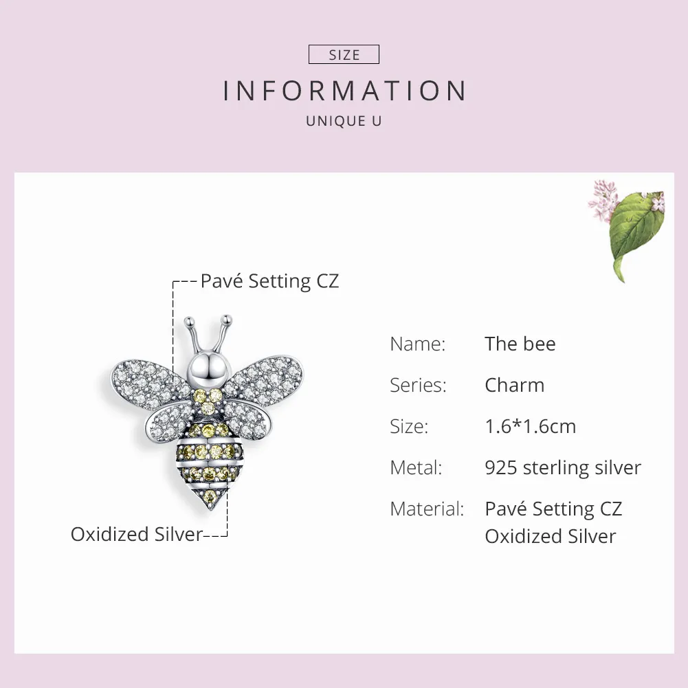 Silver Bee Charm - PANDORA Style - SCC1194