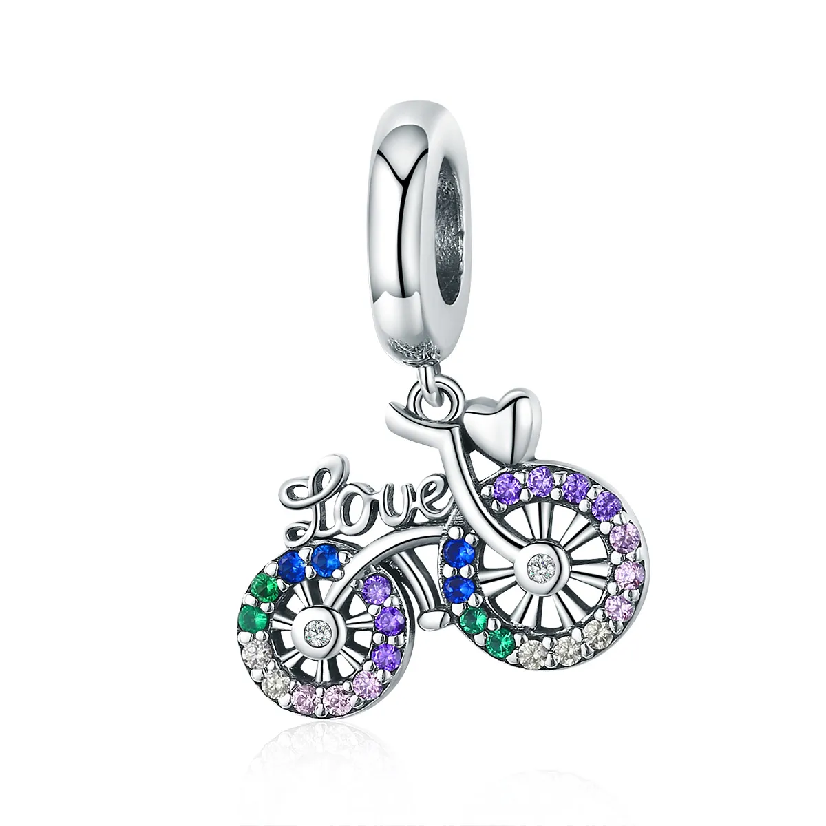 Silver Bicycle Dangle - PANDORA Style - SCC1082