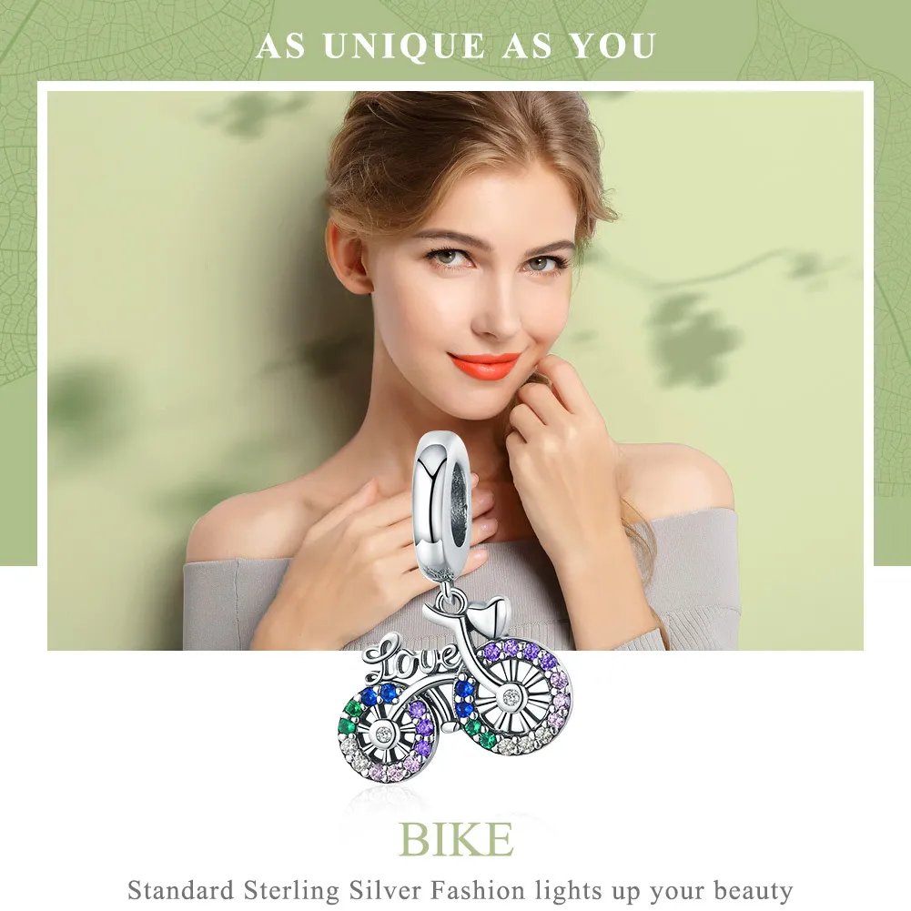 Silver Bicycle Dangle - PANDORA Style - SCC1082