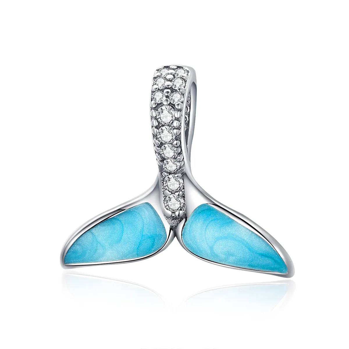 Silver Blue Fishtail Charm - PANDORA Style - SCC1067