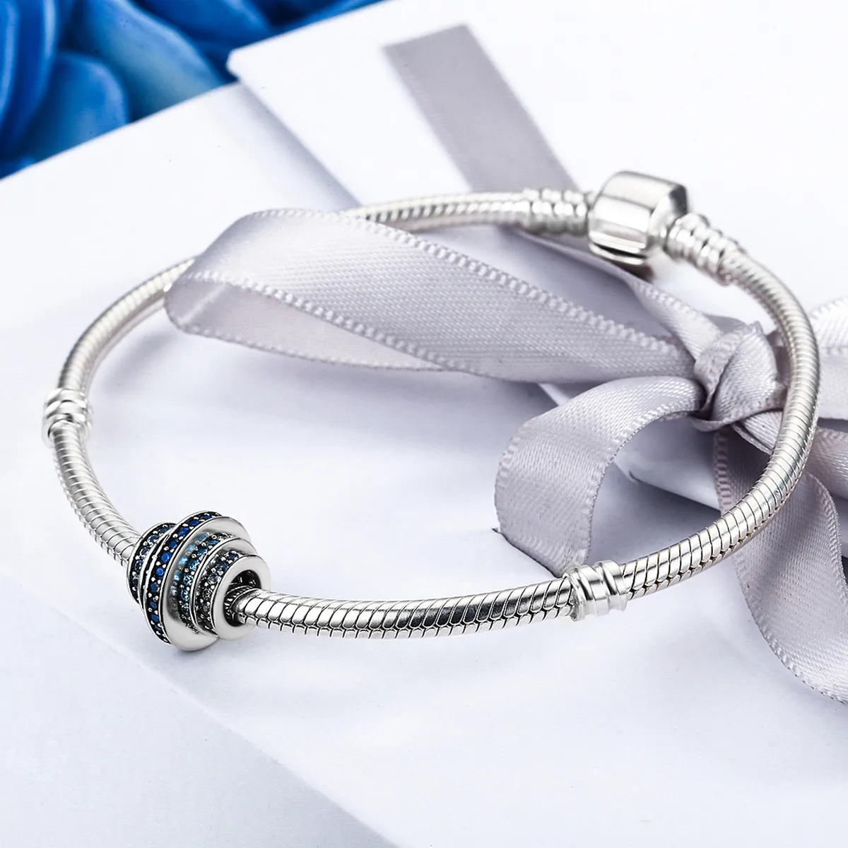 Silver Blue Rhythm Charm - PANDORA Style - SCC129