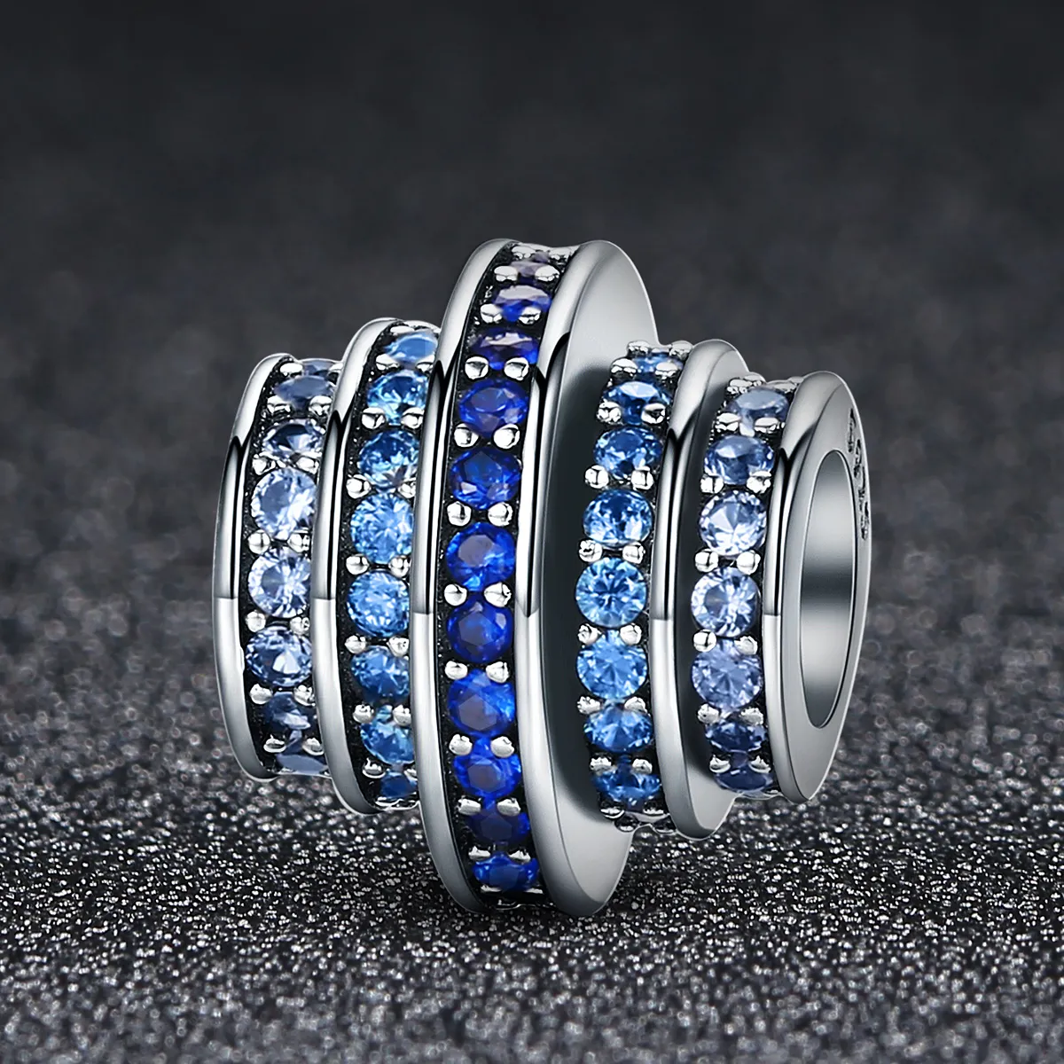 Silver Blue Rhythm Charm - PANDORA Style - SCC129