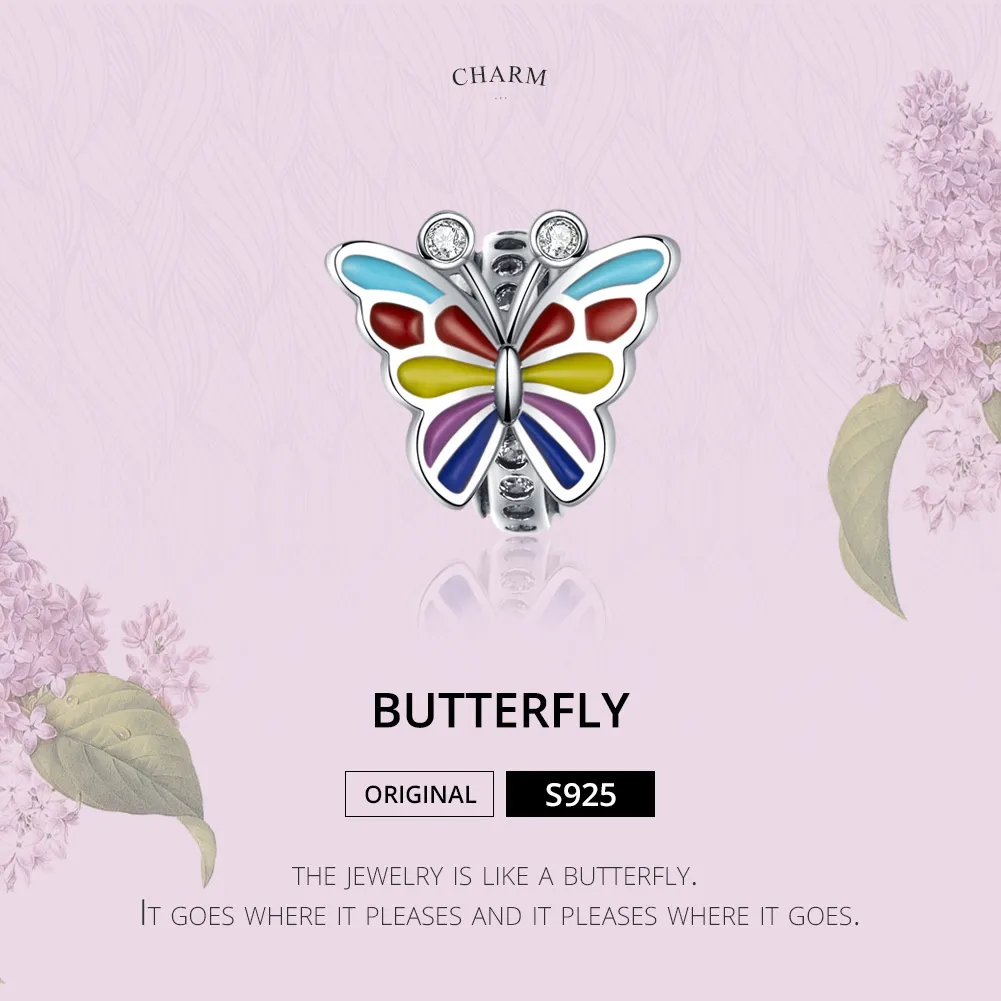 Silver Butterfly Charm - PANDORA Style - SCC1195